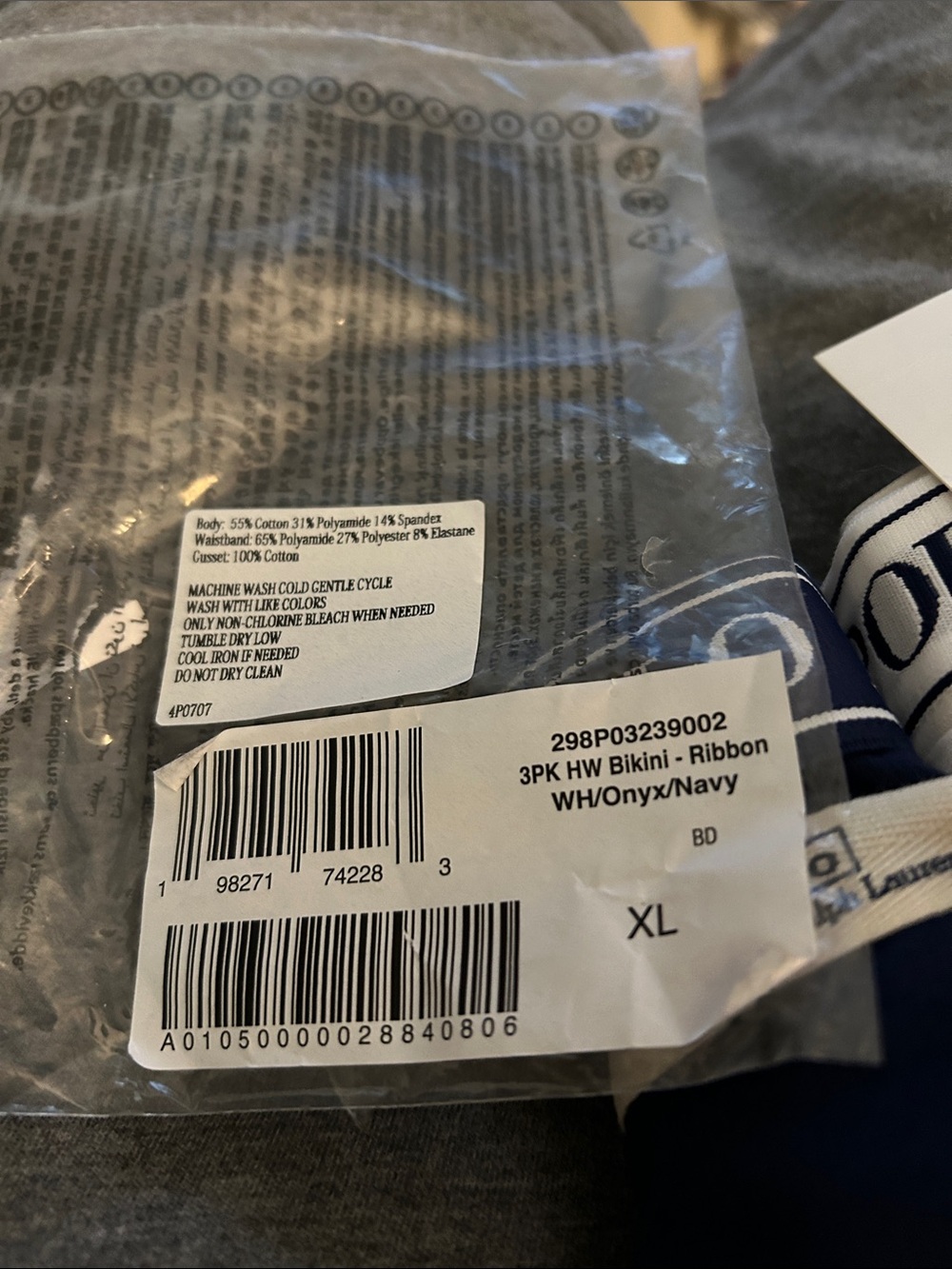 Polo by Ralph Lauren-ladies 3-Pack Briefs - Navy, White, Black - Picture 3 of 4